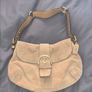 COACH Suede Soho Hobo Buckle Bag